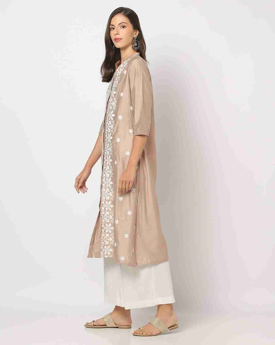 AVAASA MIX N' MATCH | Women Floral Embroidered Straight Kurta|1
