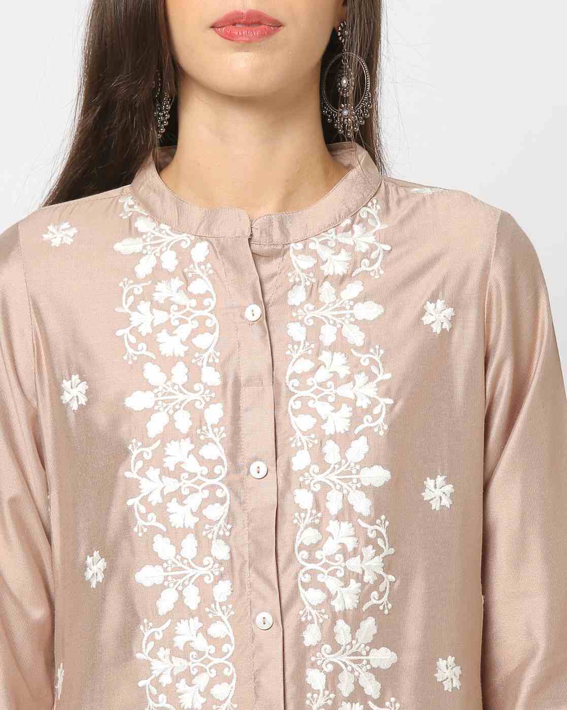 AVAASA MIX N' MATCH | Women Floral Embroidered Straight Kurta|3