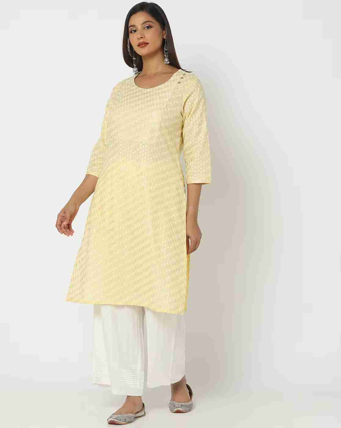 AVAASA MIX N' MATCH | Women Floral Print Round-Neck Straight Kurta|0