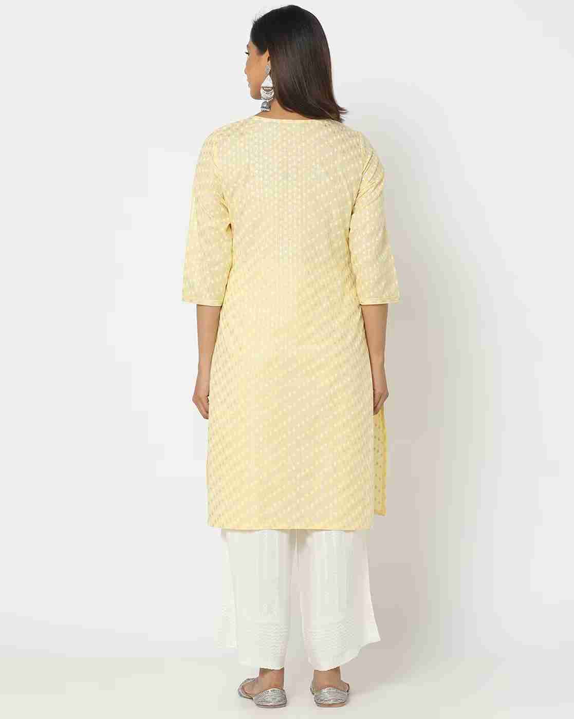 AVAASA MIX N' MATCH | Women Floral Print Round-Neck Straight Kurta|2
