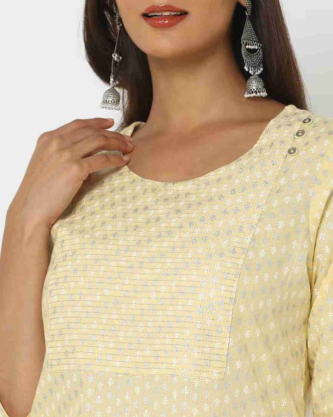 AVAASA MIX N' MATCH | Women Floral Print Round-Neck Straight Kurta|3