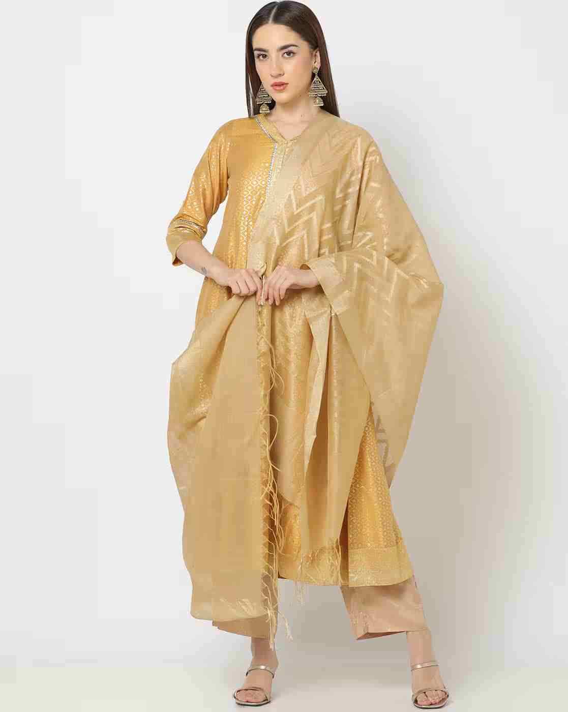AVAASA MIX N' MATCH | Woven Chevron Print Dupatta with Tassels|0