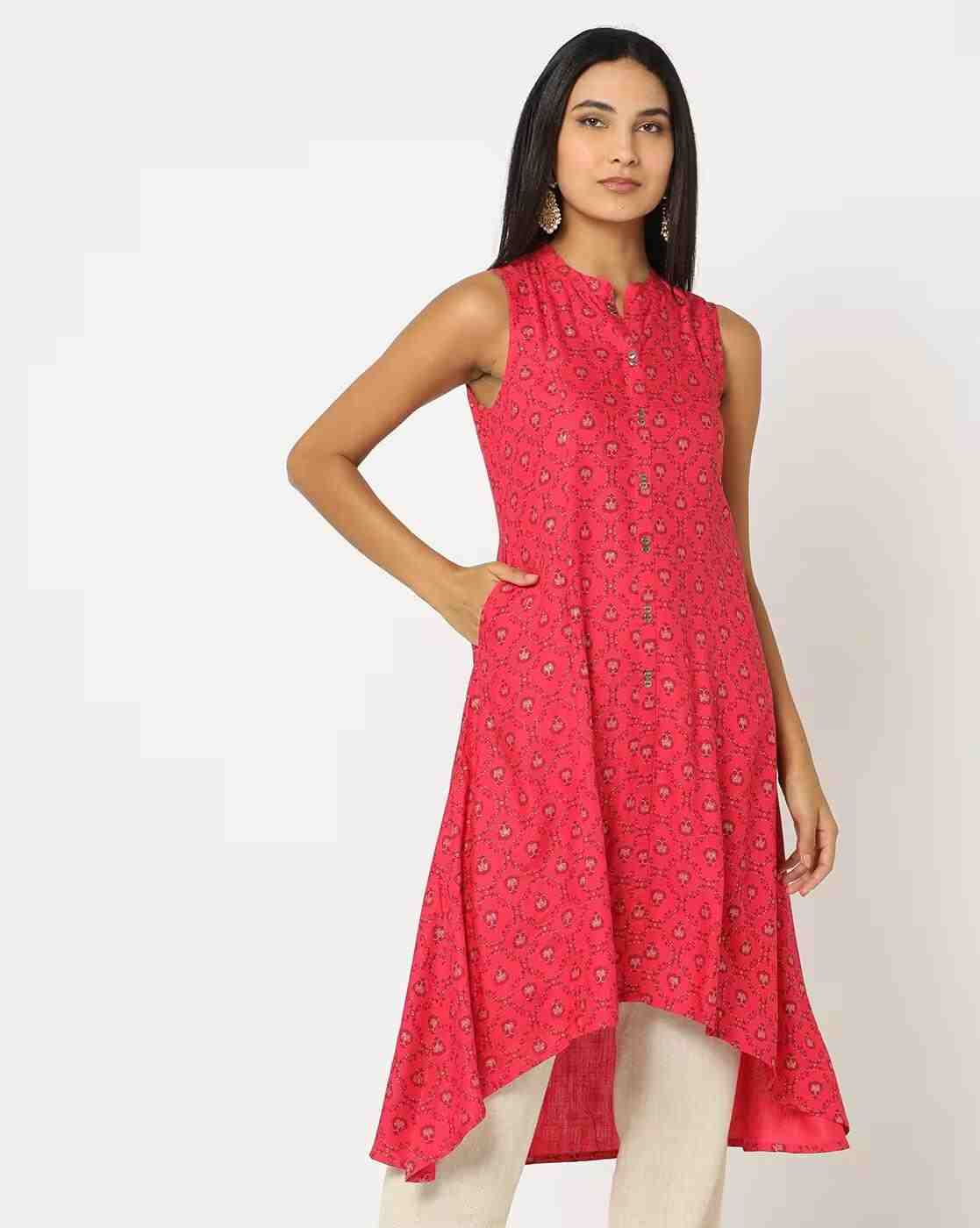 AVAASA MIX N' MATCH | Printed A-Line Kurta|0
