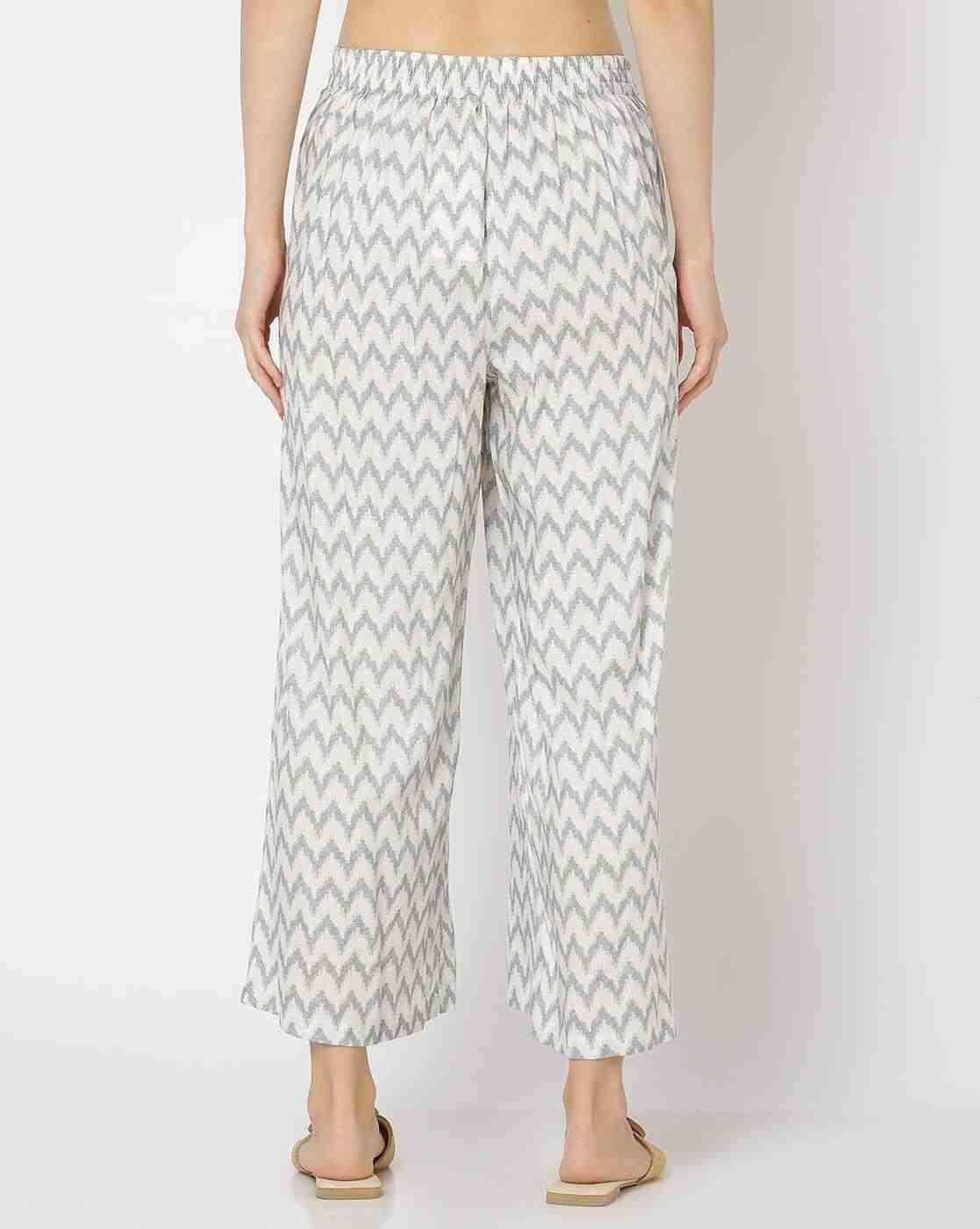 AVAASA MIX N' MATCH | Women Chevron Print Low-Rise Palazzos|2