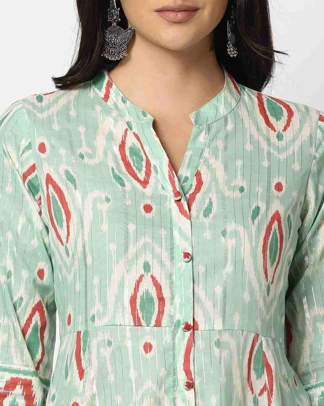 AVAASA MIX N' MATCH | Women Printed A-Line Kurta|3
