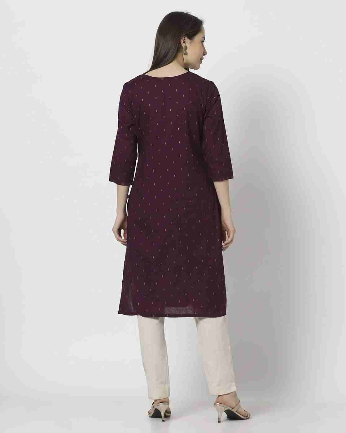 AVAASA MIX N' MATCH | Women Embroidered Yoke Straight Kurta|2