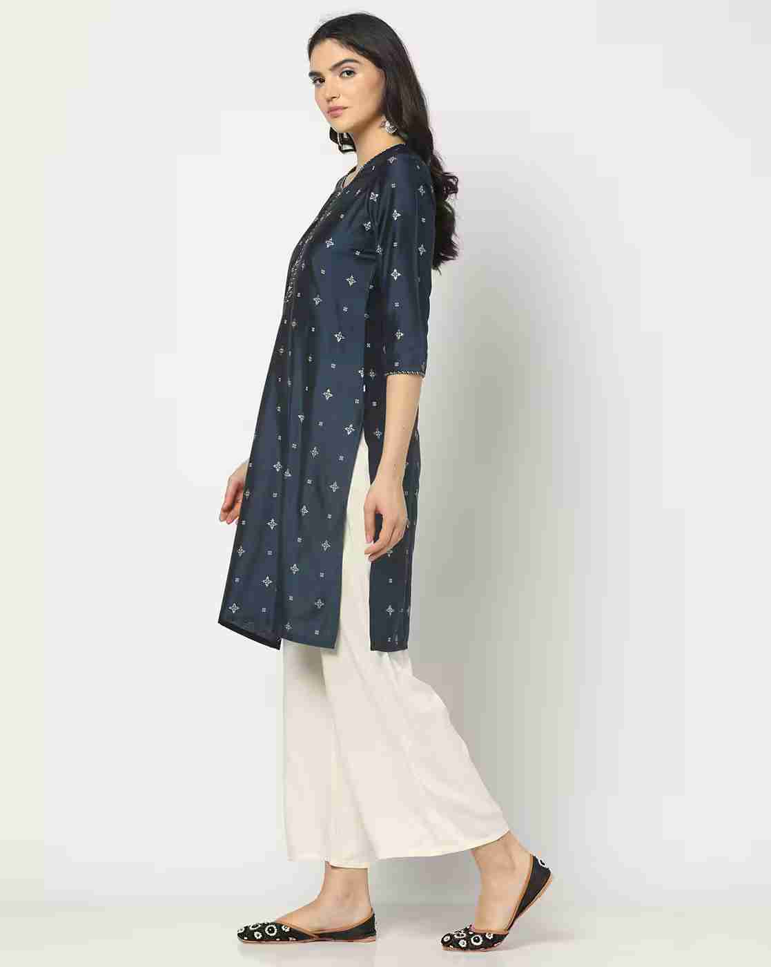 AVAASA MIX N' MATCH | Women Printed Straight Kurta|1