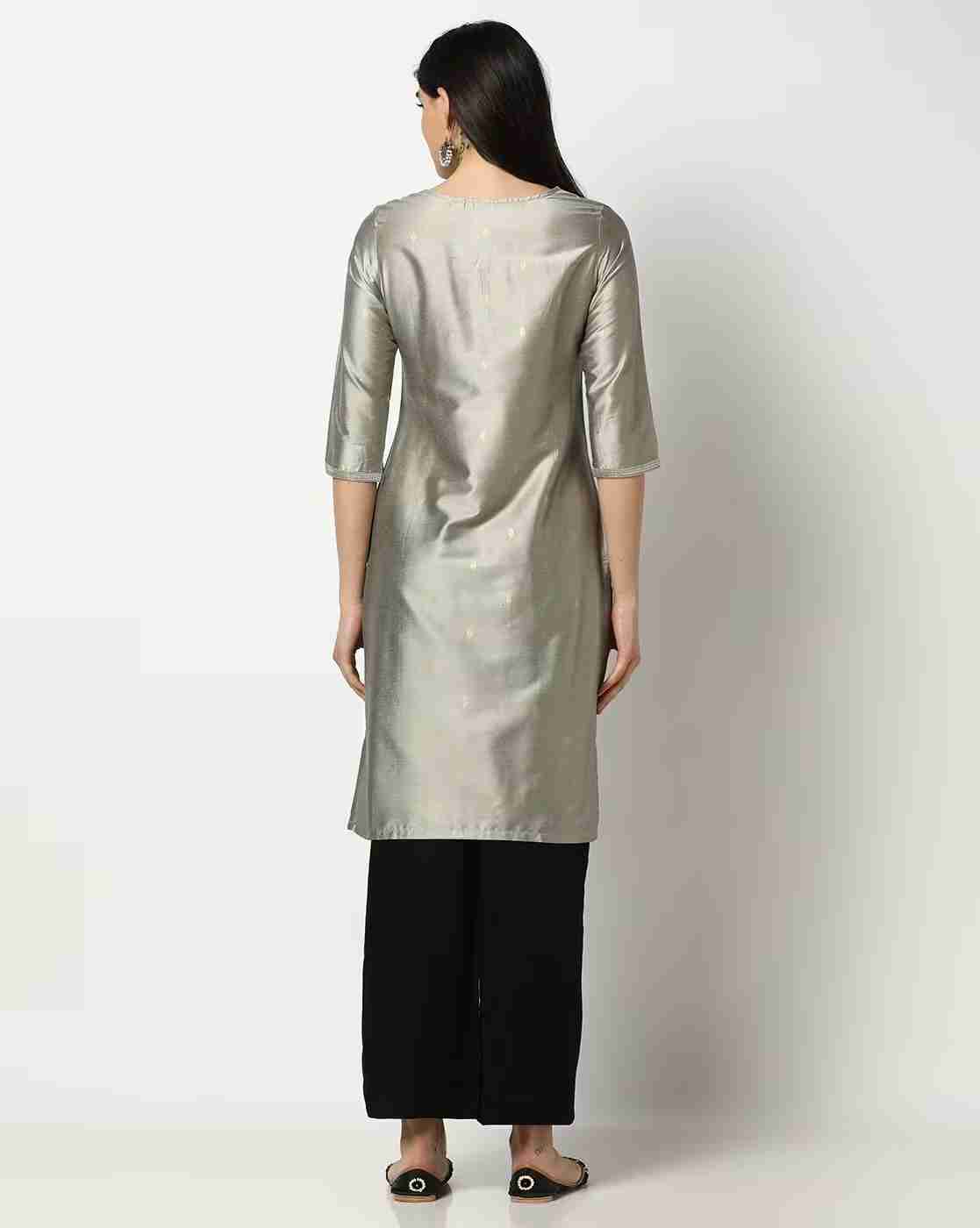 AVAASA MIX N' MATCH | Women Embroidered Straight Kurta|2