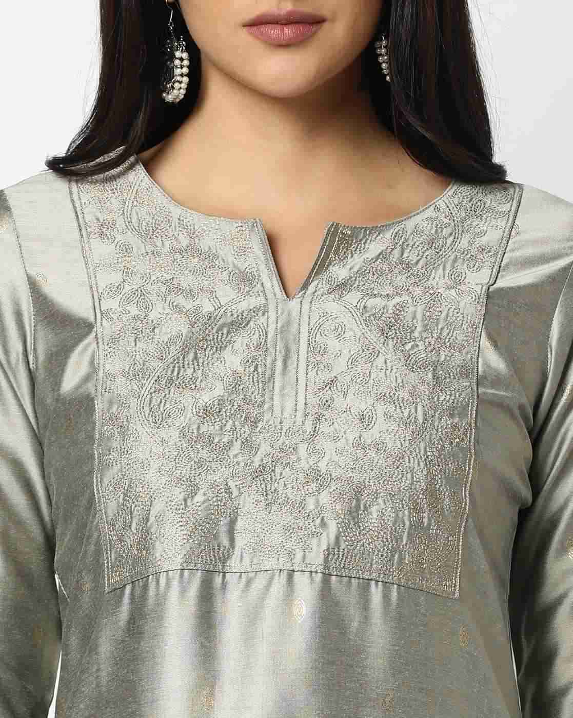 AVAASA MIX N' MATCH | Women Embroidered Straight Kurta|3