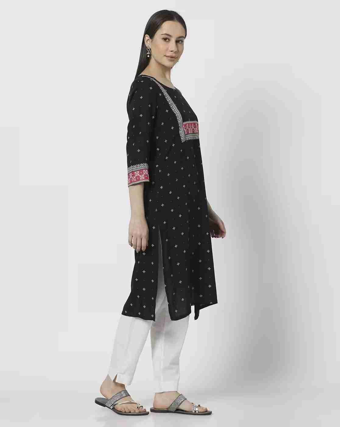 AVAASA MIX N' MATCH | Women Printed Straight Kurta|1