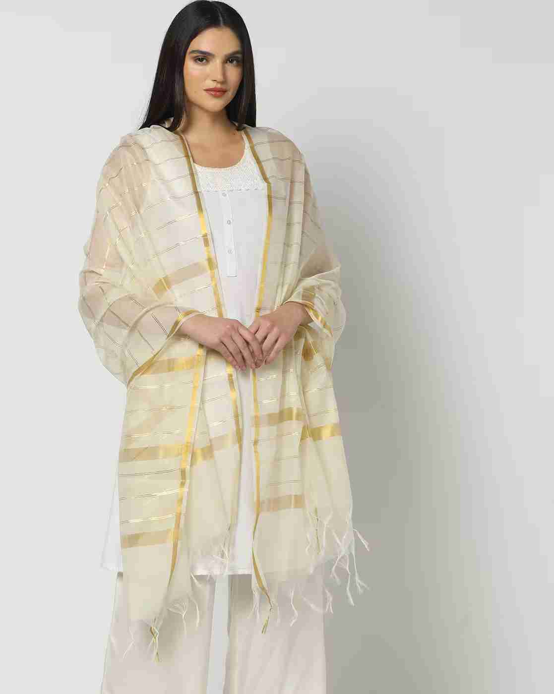 AVAASA MIX N' MATCH | Women Zari Woven Dupatta|0