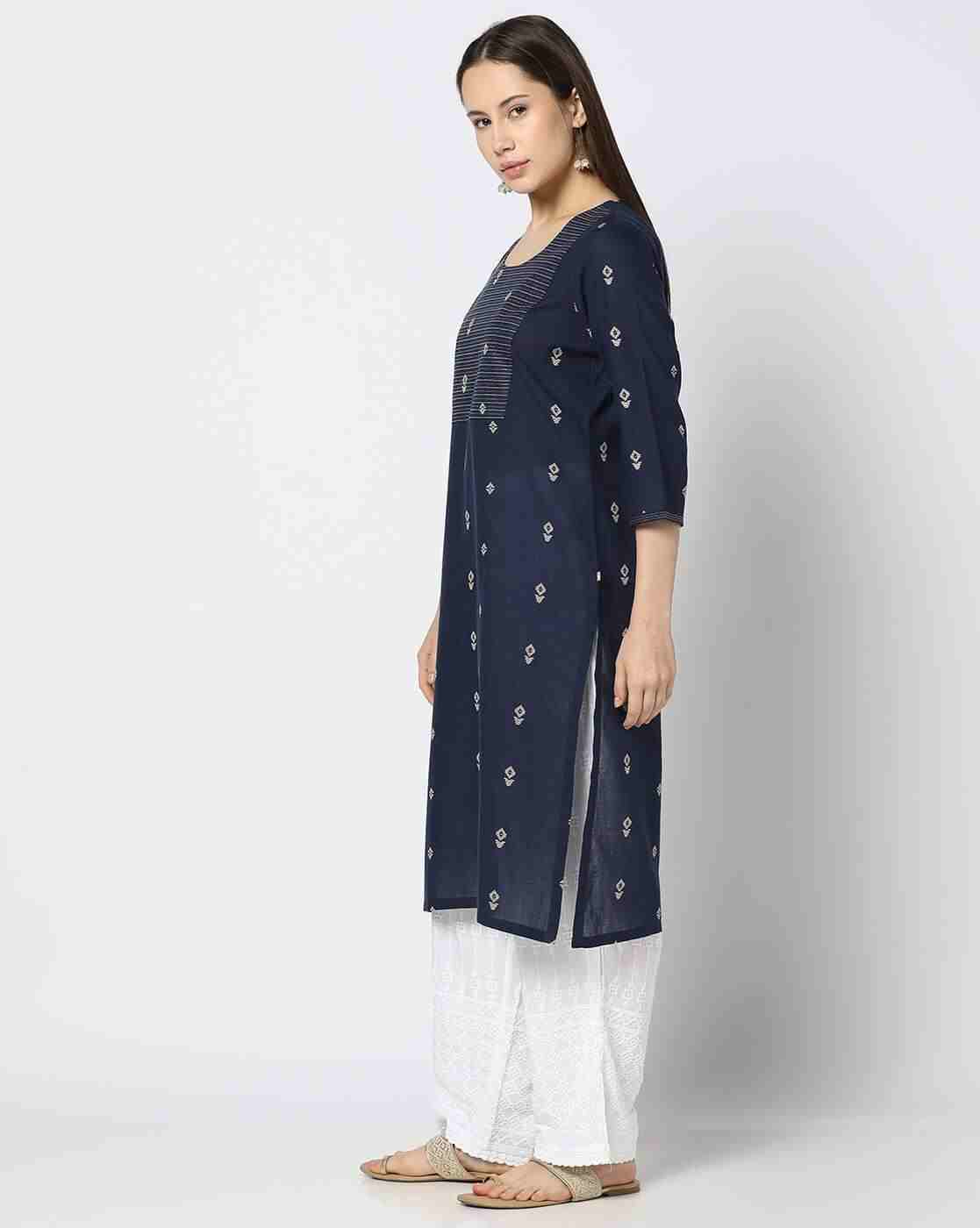 AVAASA MIX N' MATCH | Women Motif Woven Straight Kurta|1