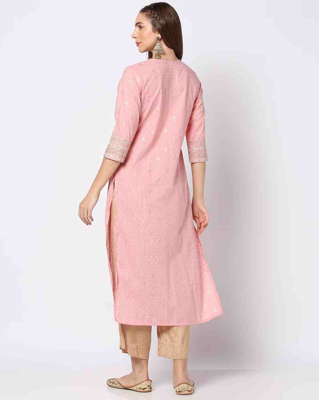 AVAASA MIX N' MATCH | Women Foil Print A-Line Kurta|2