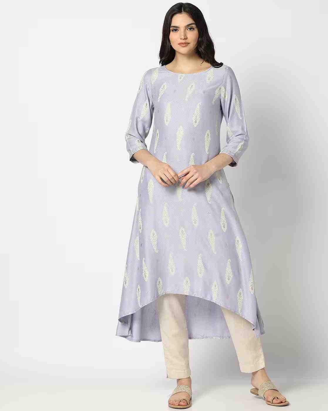AVAASA MIX N' MATCH | Women Printed A-Line Kurta|0
