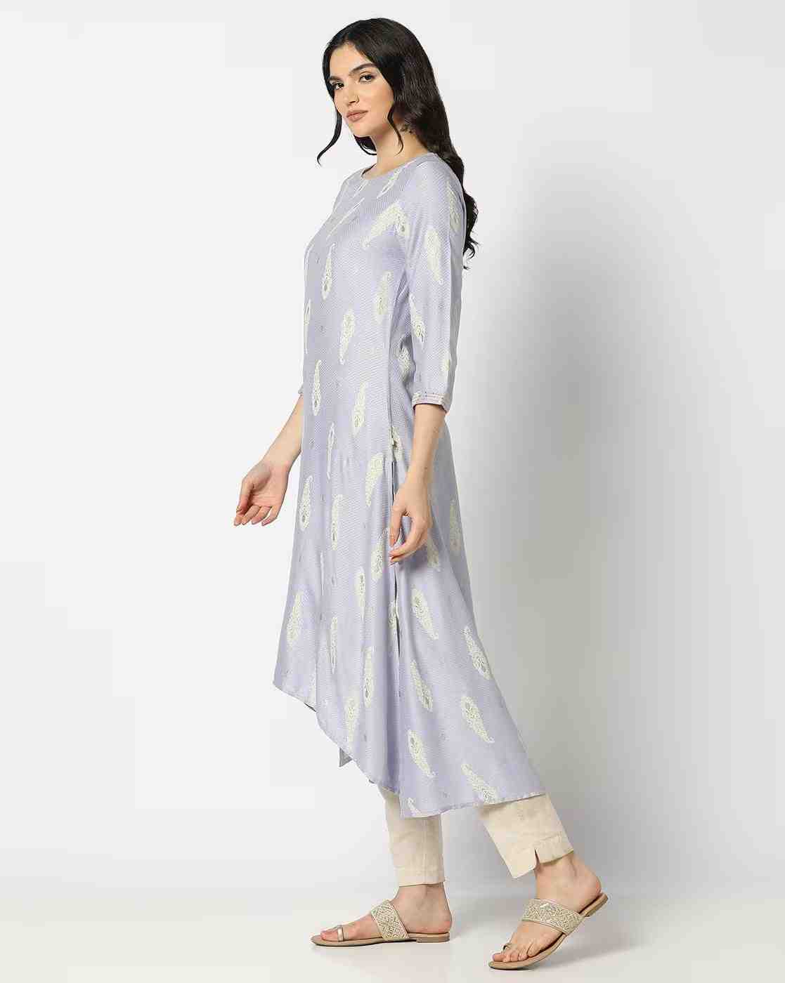 AVAASA MIX N' MATCH | Women Printed A-Line Kurta|1