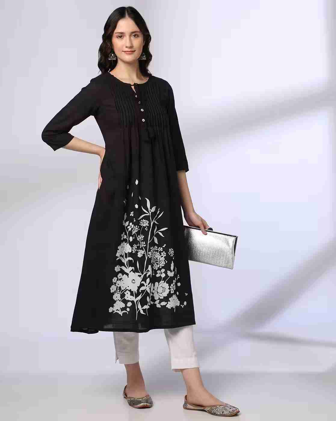 AVAASA MIX N' MATCH | Women Placement Print Flared Kurta|0