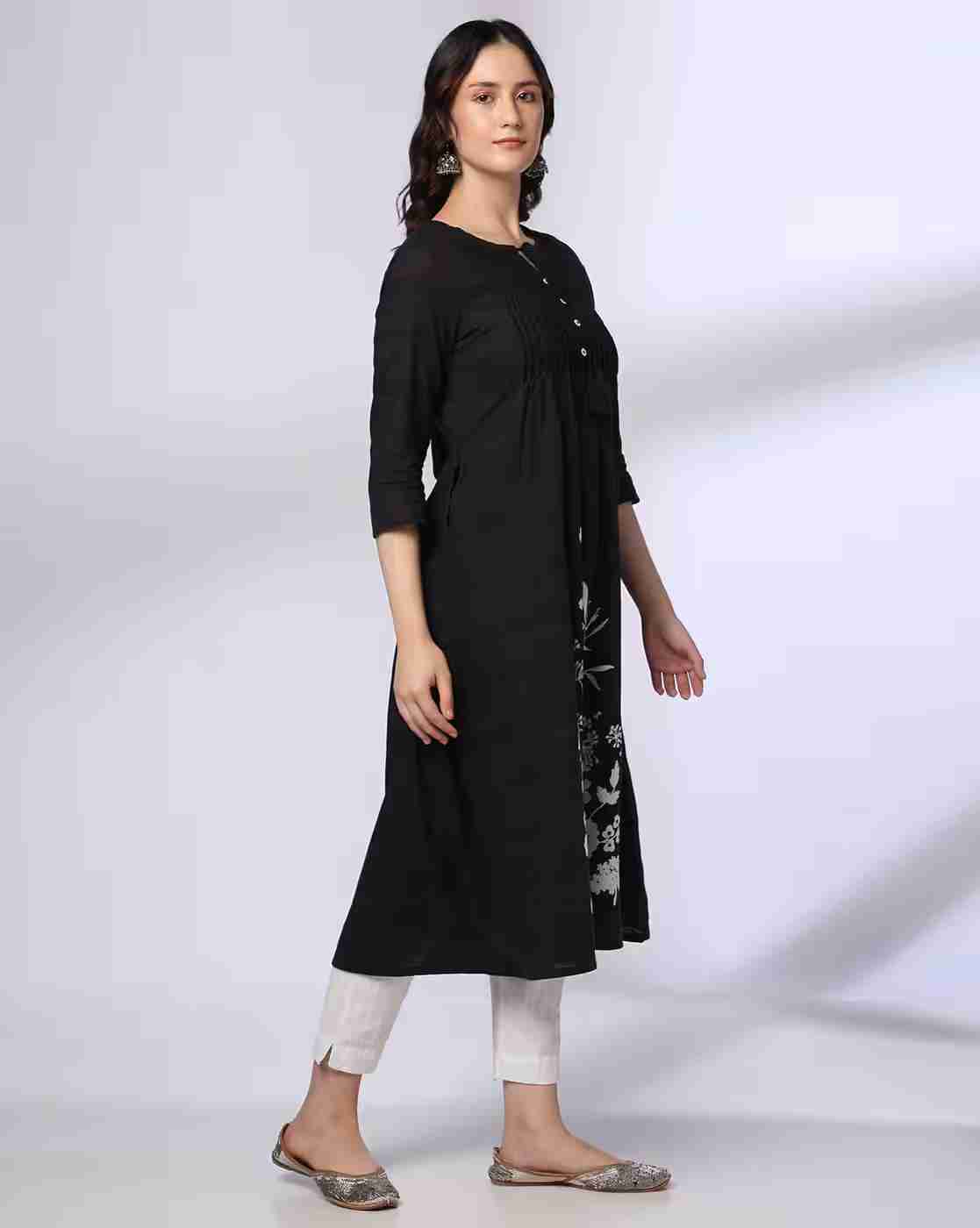 AVAASA MIX N' MATCH | Women Placement Print Flared Kurta|1