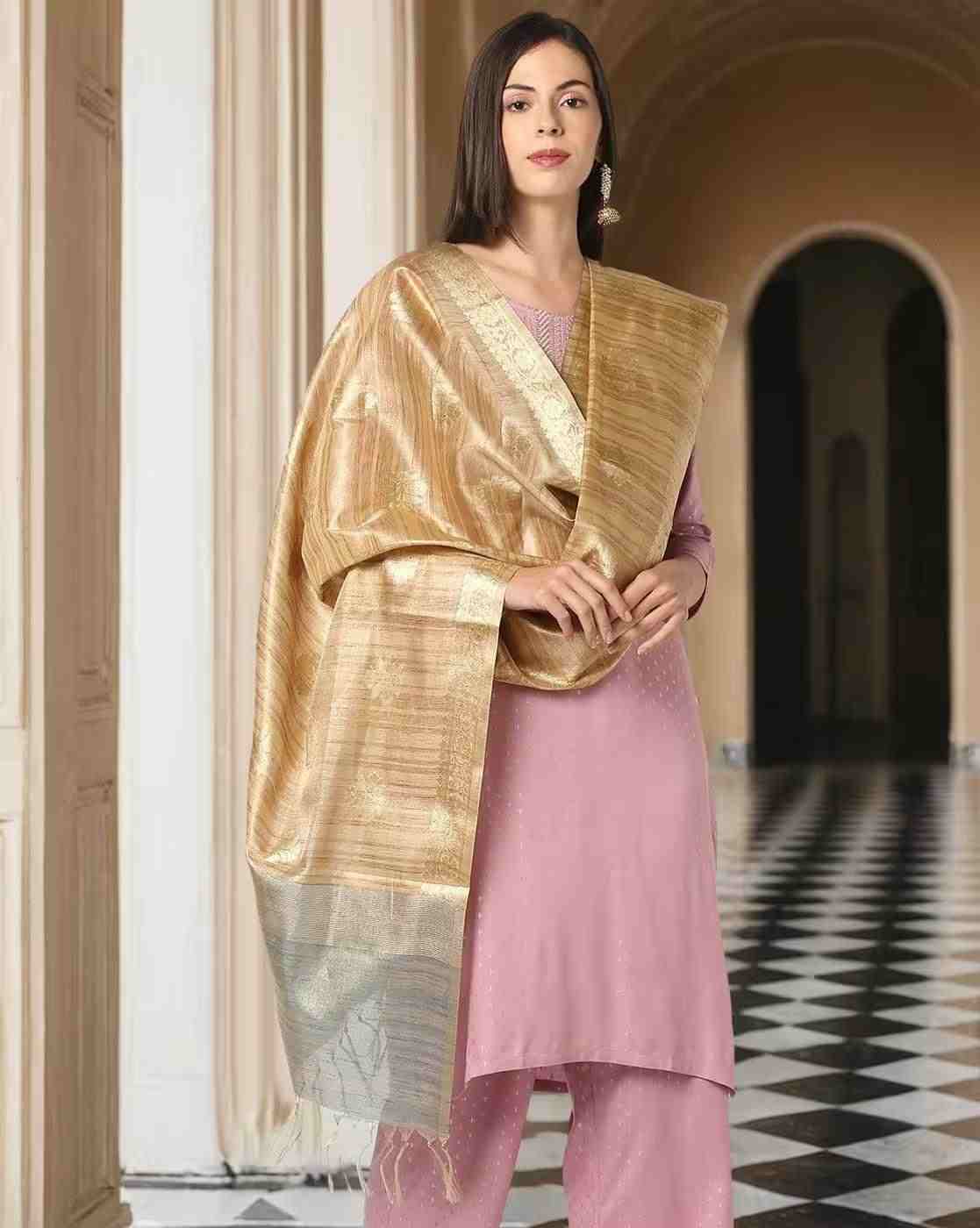 AVAASA MIX N' MATCH | Women Floral Woven Dupatta with Tassels|0