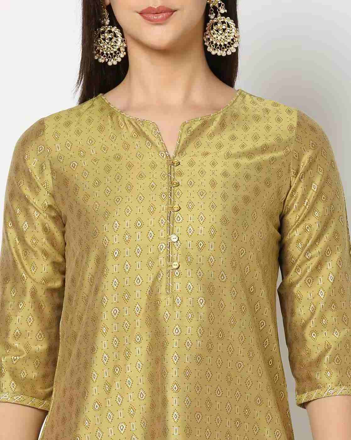 AVAASA MIX N' MATCH | Women Geometric Print Straight Kurta with Pants|3