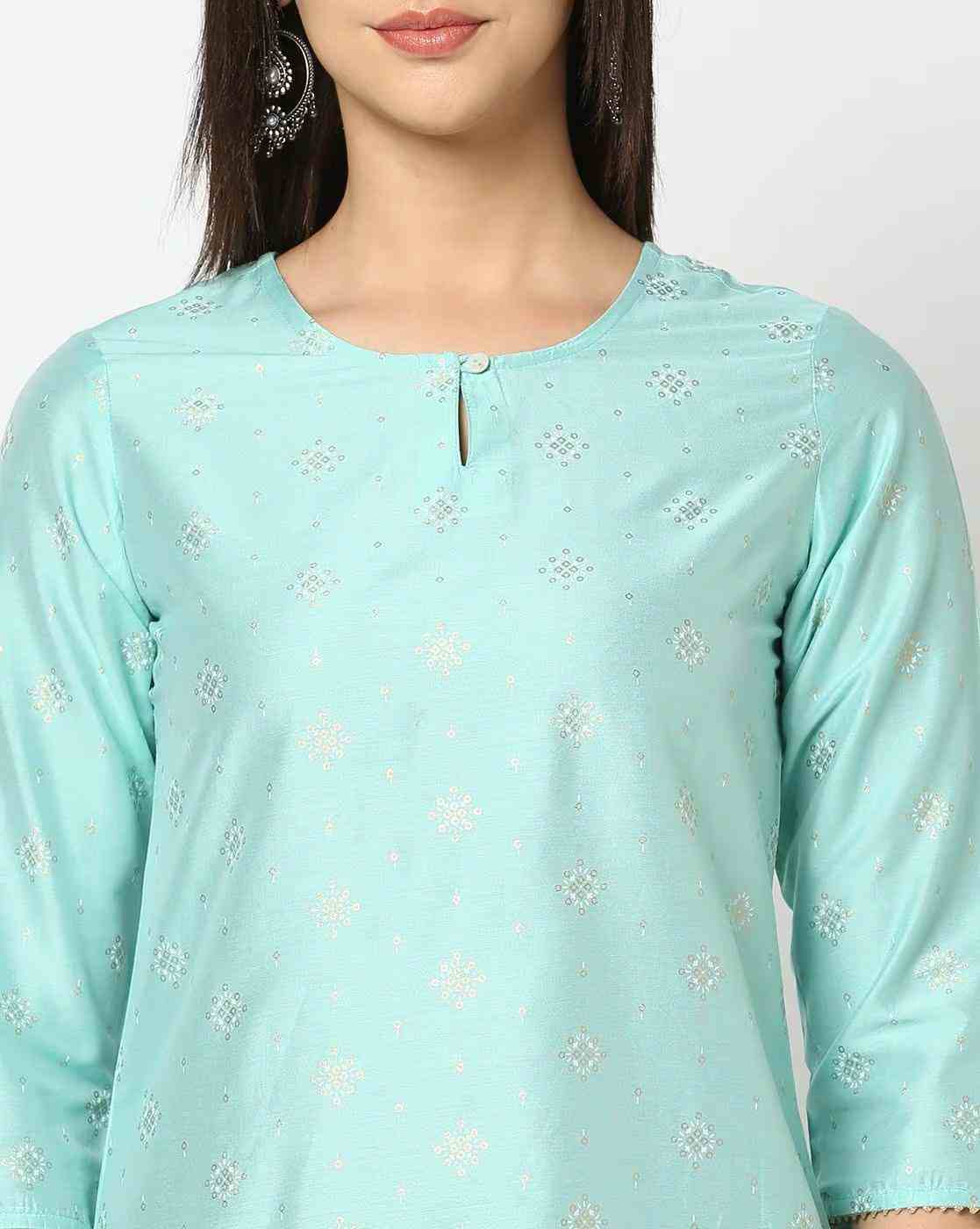 AVAASA MIX N' MATCH | Women Floral Print Straight Kurta with Pants|3