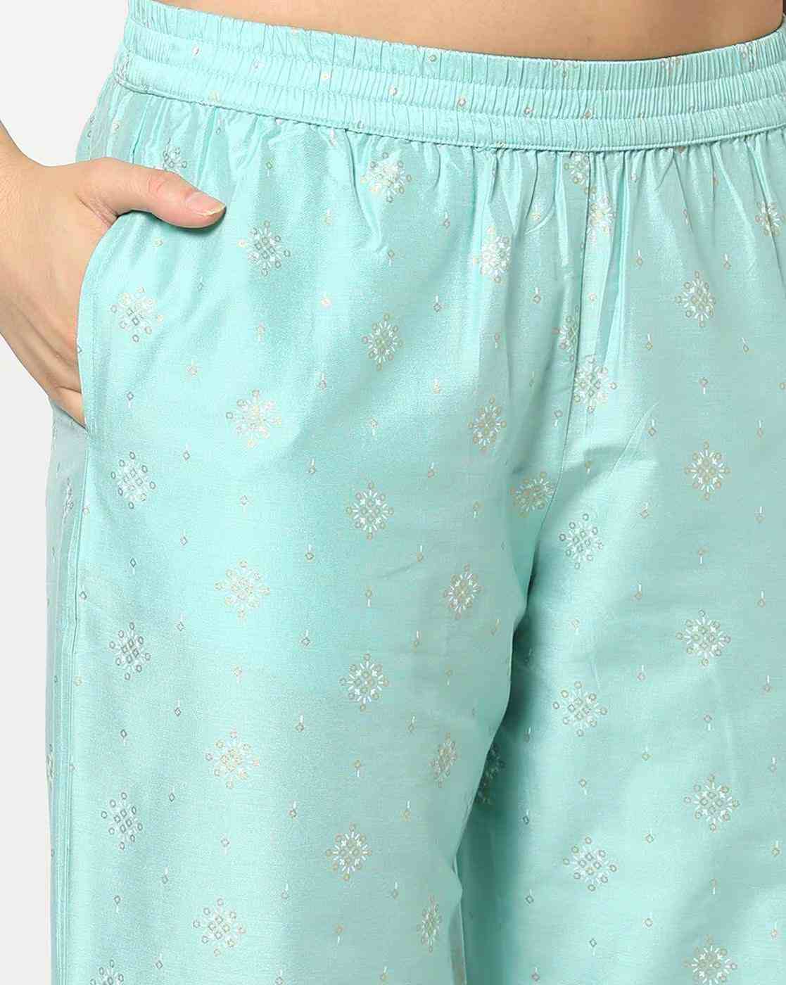 AVAASA MIX N' MATCH | Women Floral Print Straight Kurta with Pants|4