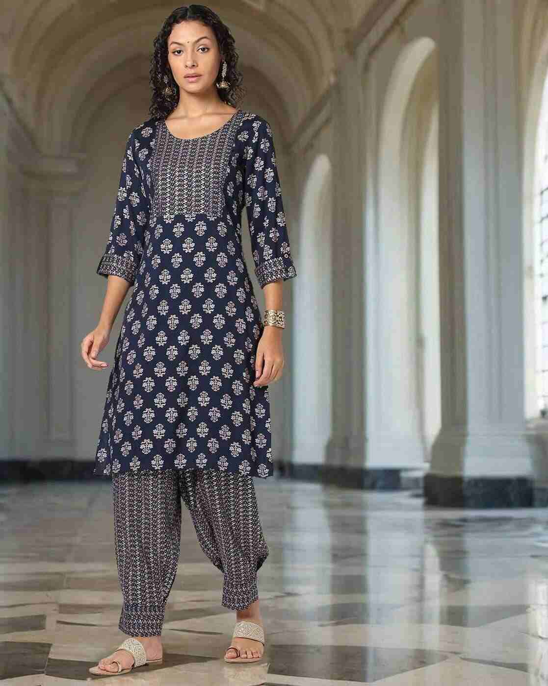 AVAASA MIX N' MATCH | Women Printed Straight Kurta & Salwar Set|0