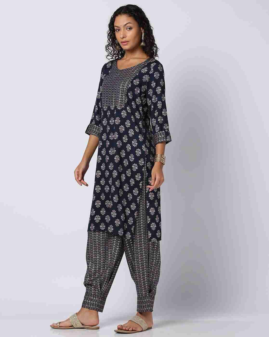 AVAASA MIX N' MATCH | Women Printed Straight Kurta & Salwar Set|1