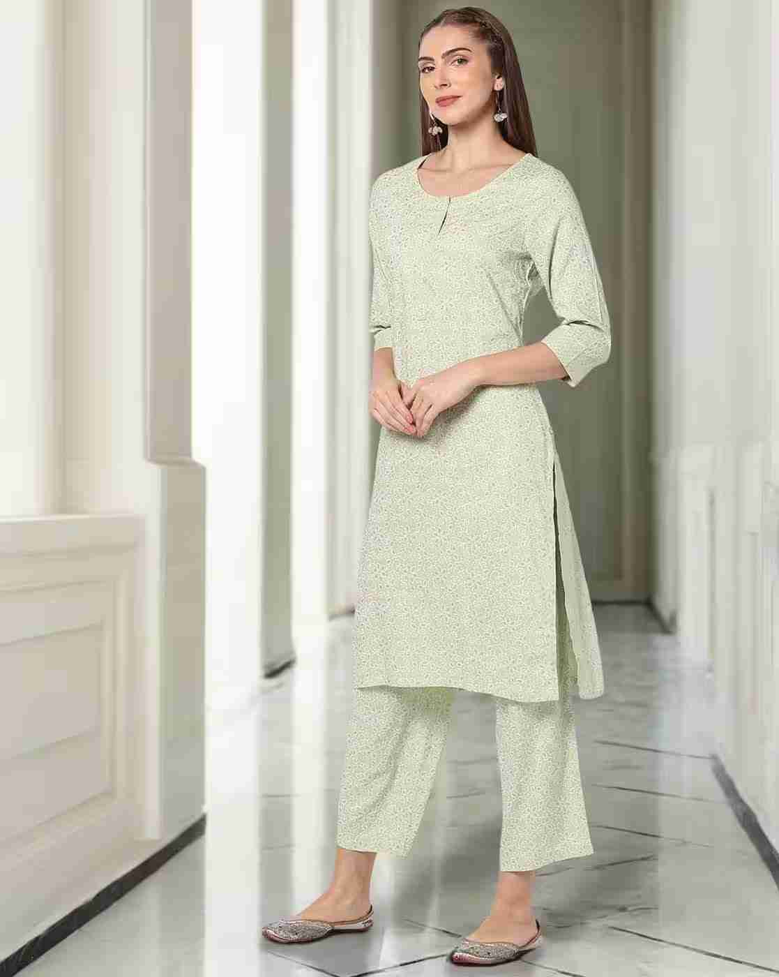 AVAASA MIX N' MATCH | Women Floral Print Straight Kurta & Pants Set|0