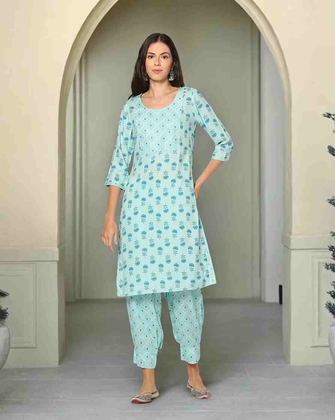 AVAASA MIX N' MATCH | Women Floral Print Straight Kurta & Pants Set|0