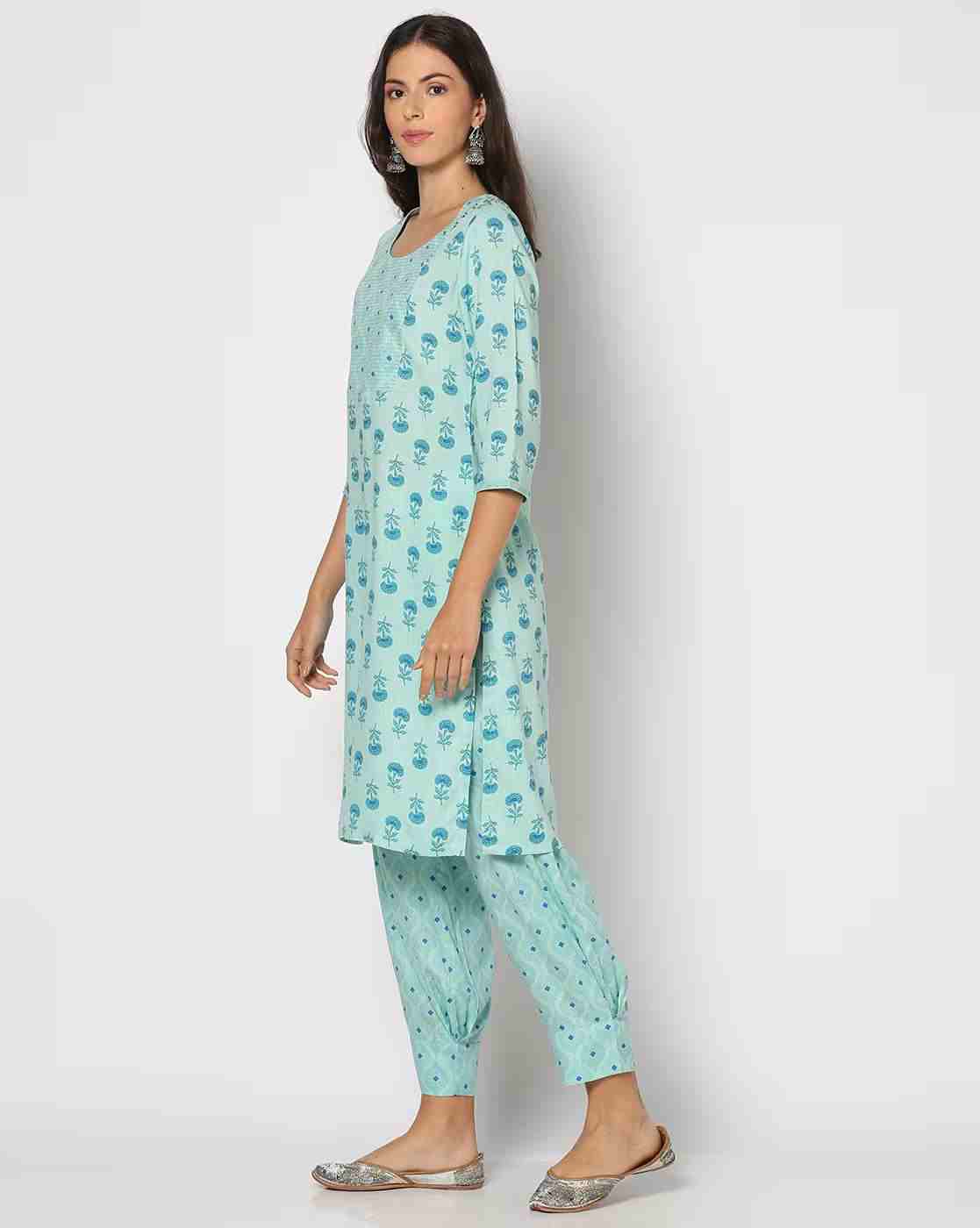 AVAASA MIX N' MATCH | Women Floral Print Straight Kurta & Pants Set|1