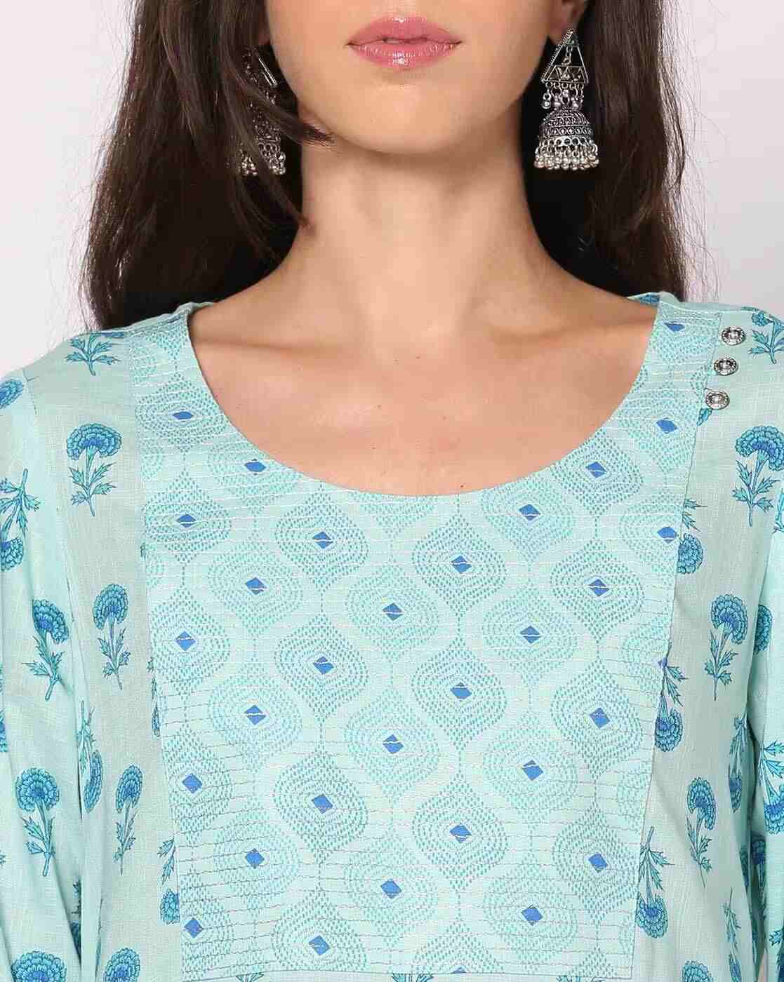 AVAASA MIX N' MATCH | Women Floral Print Straight Kurta & Pants Set|3