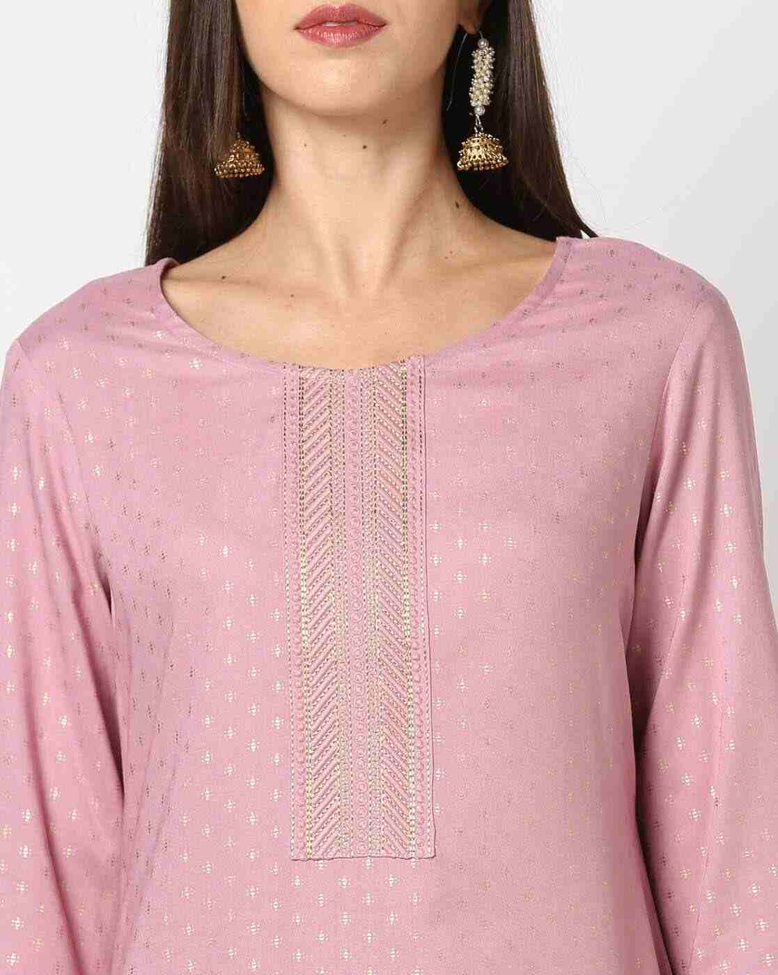 AVAASA MIX N' MATCH | Women Foil Print Straight Kurta with Pants|3