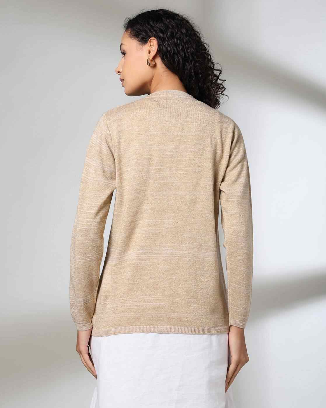 AVAASA MIX N' MATCH | Women Geometric-Knit V-Neck Cardigan|2