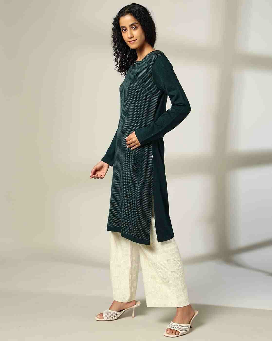 AVAASA MIX N' MATCH | Women Micro Print Straight Kurta|1
