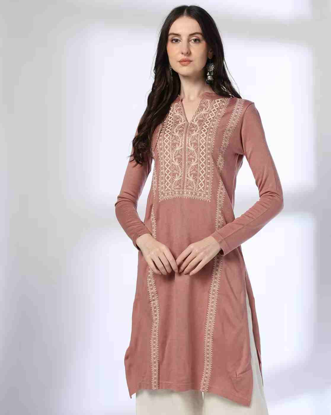 AVAASA MIX N' MATCH | Women Embroidered Straight Kurta|0
