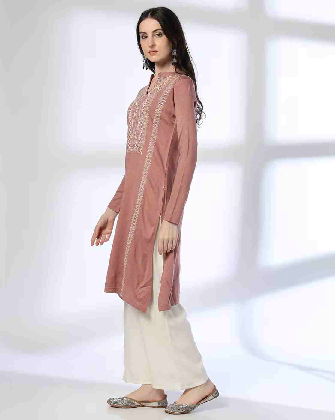 AVAASA MIX N' MATCH | Women Embroidered Straight Kurta|1
