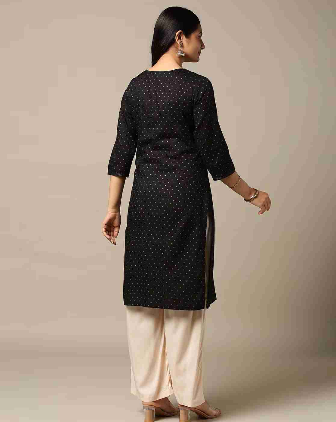 AVAASA MIX N' MATCH | Women Dot Print Straight Kurta|2