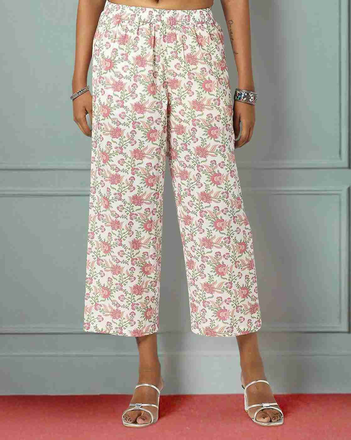 AVAASA MIX N' MATCH | Women Floral Print Regular Fit Pants|0