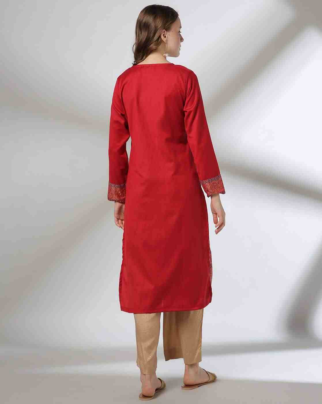 AVAASA MIX N' MATCH | Women Jacquard Weave Straight Kurta|2