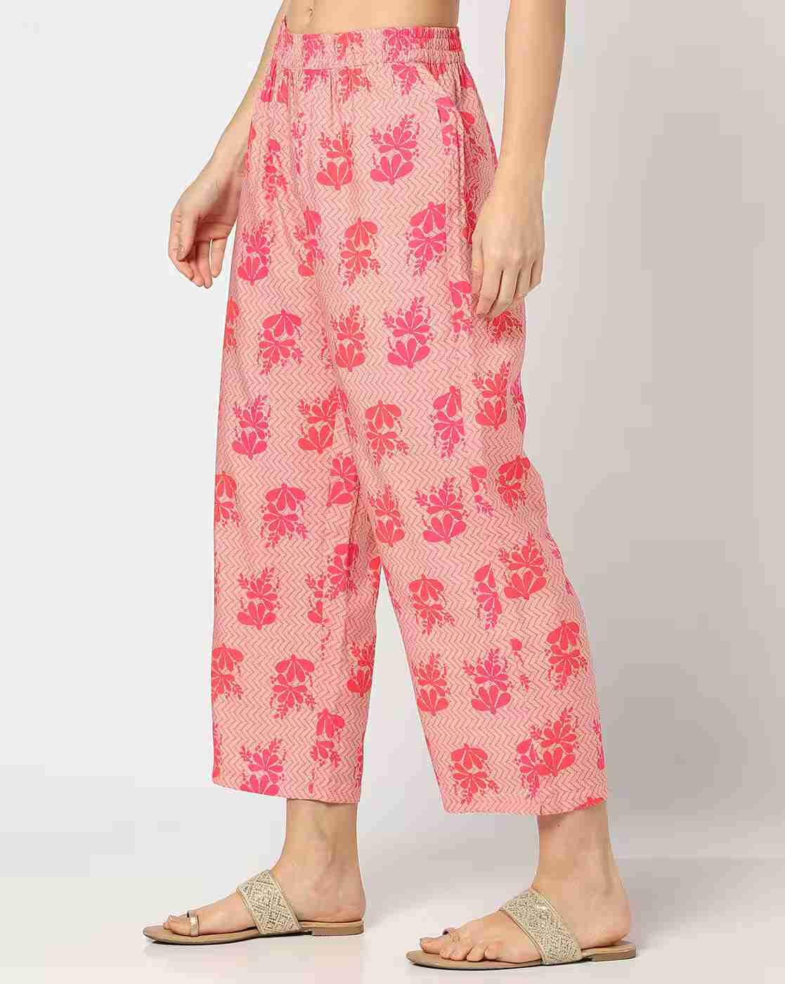 AVAASA MIX N' MATCH | Women Floral Print Regular Fit Pants|1