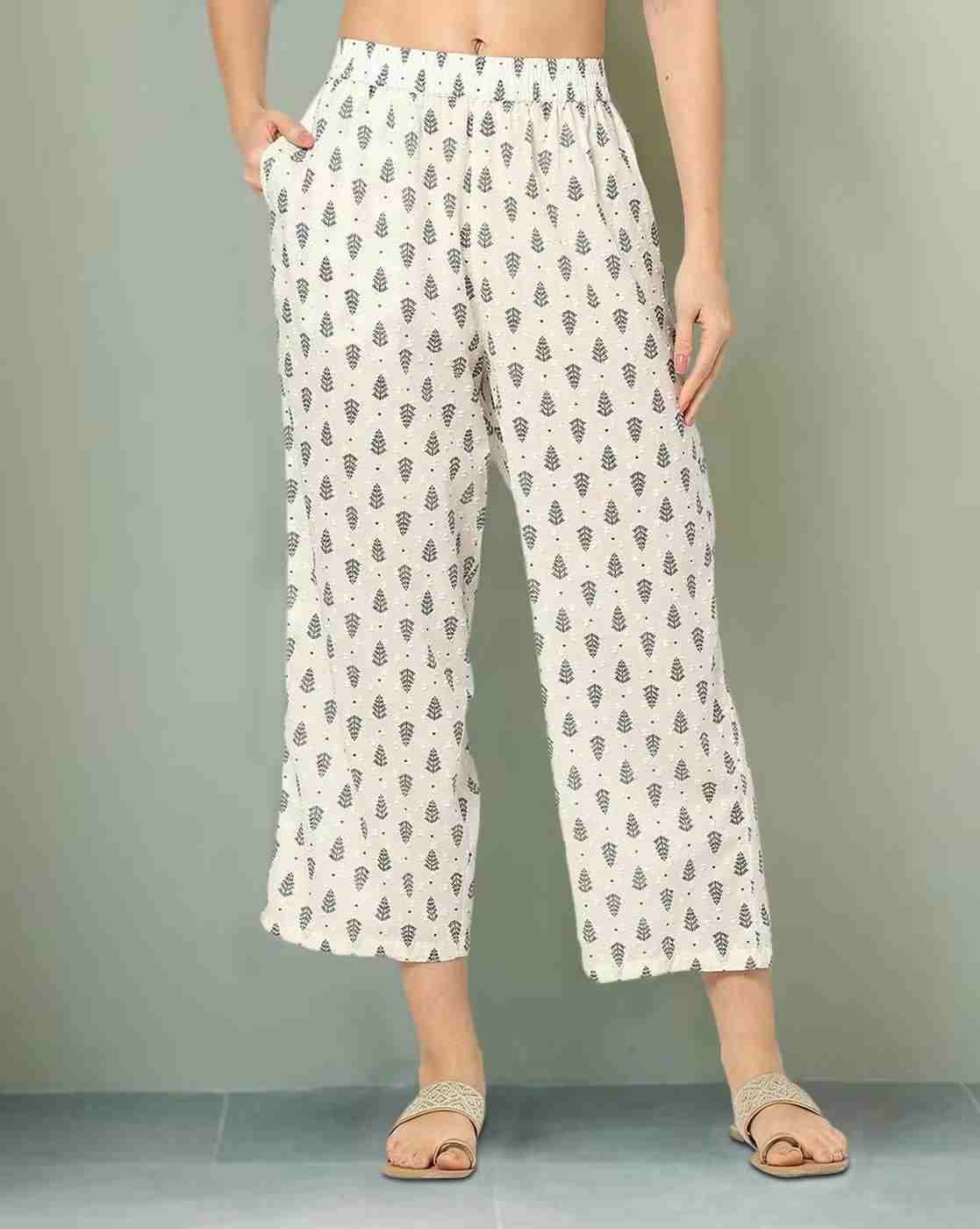 AVAASA MIX N' MATCH | Women Leaf Print Regular Fit Pants|0