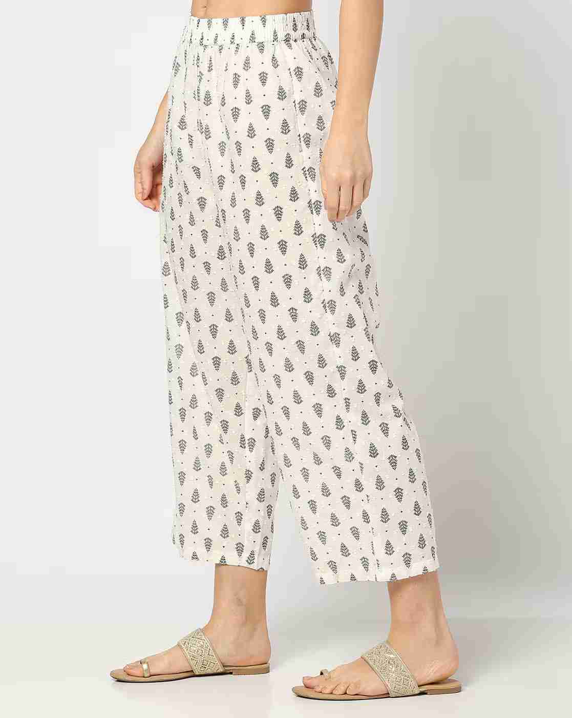 AVAASA MIX N' MATCH | Women Leaf Print Regular Fit Pants|1