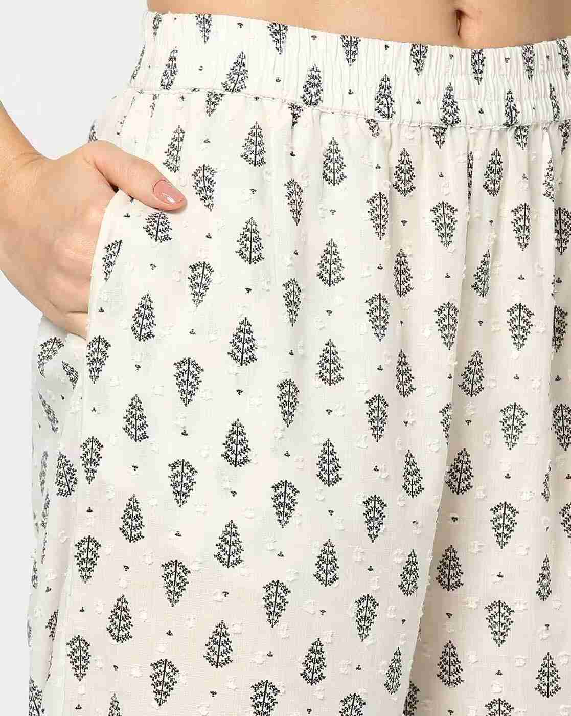 AVAASA MIX N' MATCH | Women Leaf Print Regular Fit Pants|3