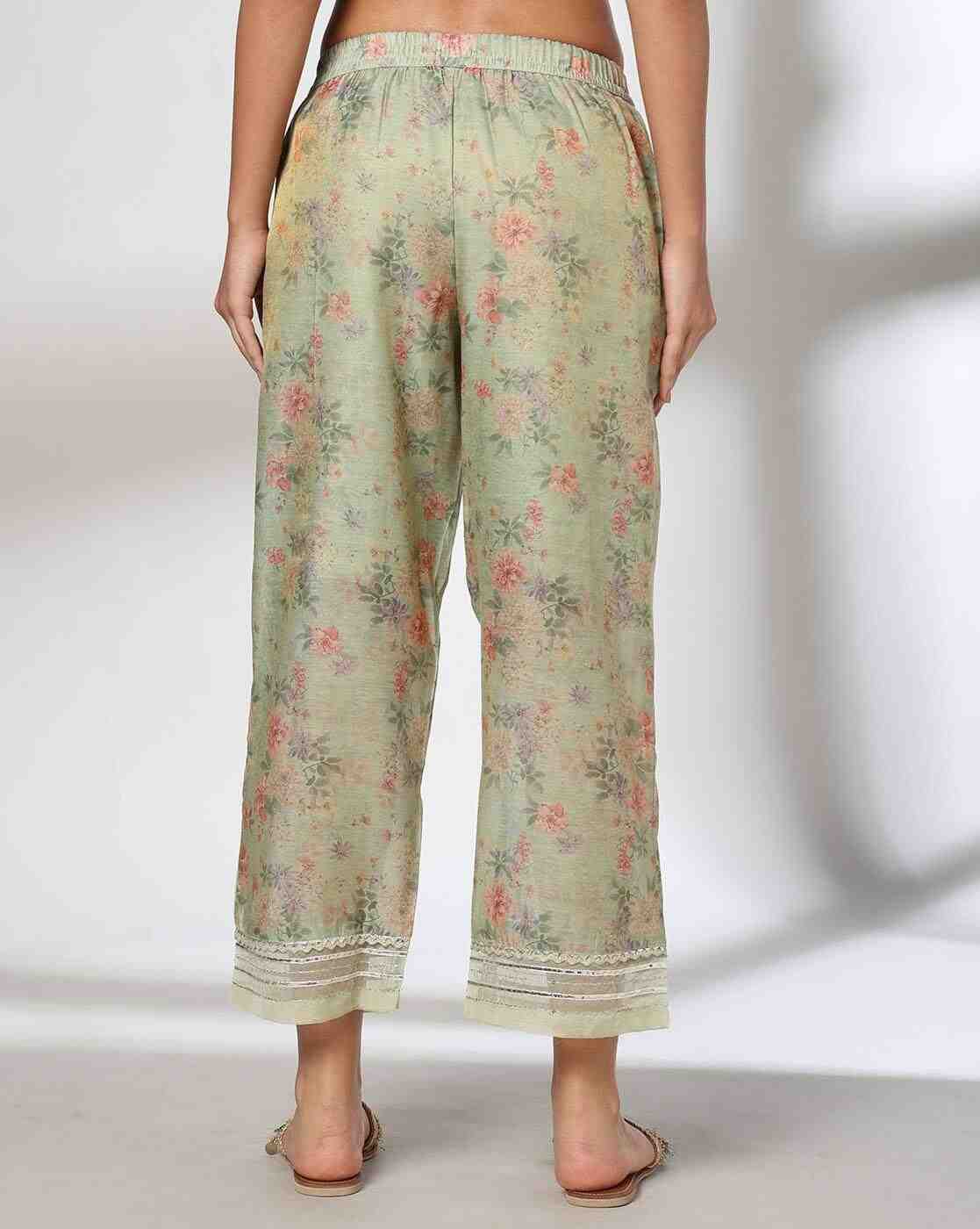 AVAASA MIX N' MATCH | Women Floral Print Palazzos with Insert Pockets|2