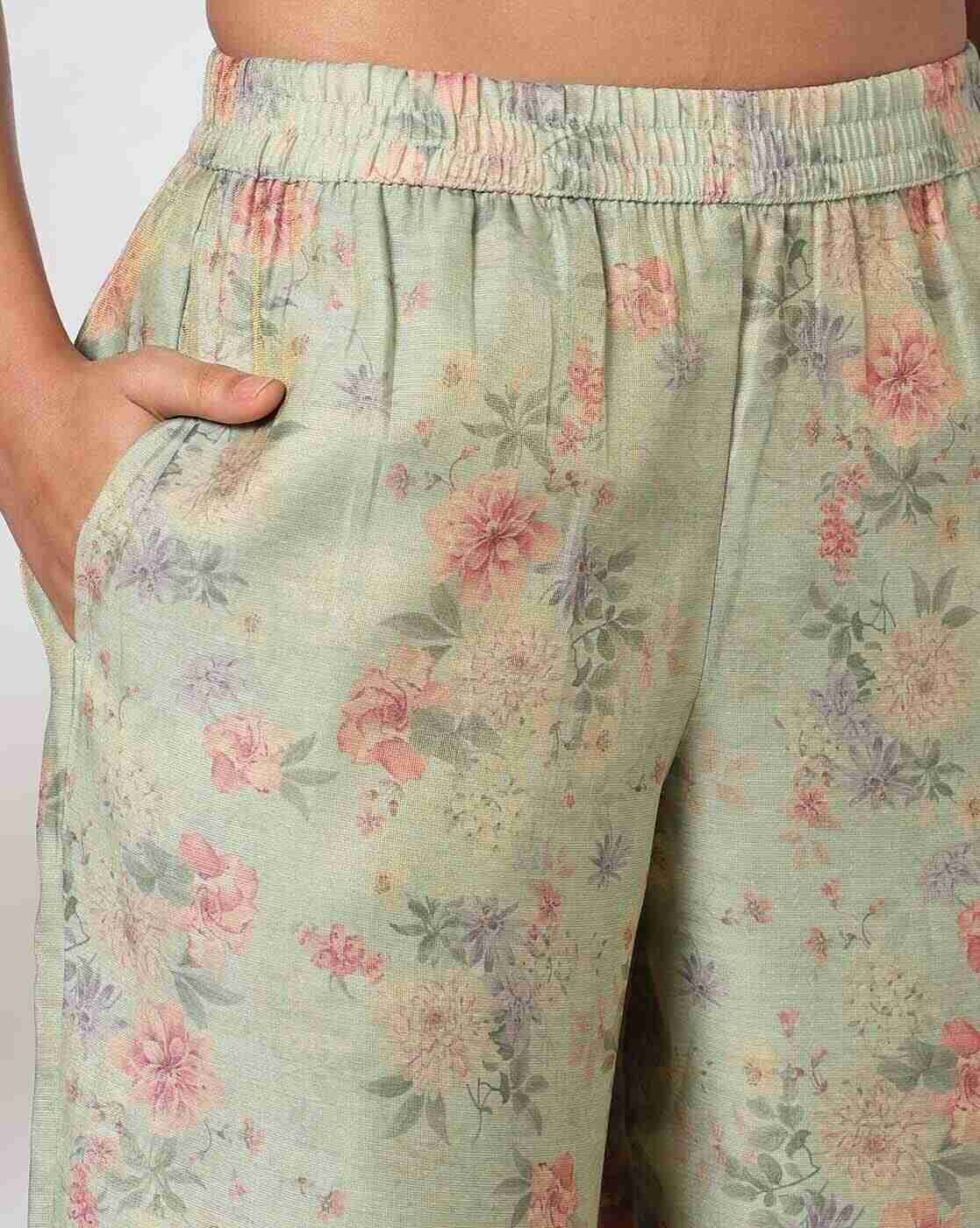 AVAASA MIX N' MATCH | Women Floral Print Palazzos with Insert Pockets|3