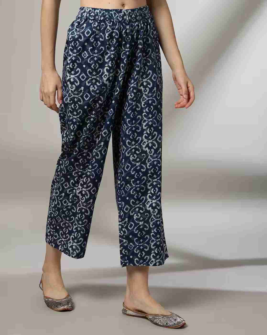 AVAASA MIX N' MATCH | Women Block Print Regular Fit Pants|0