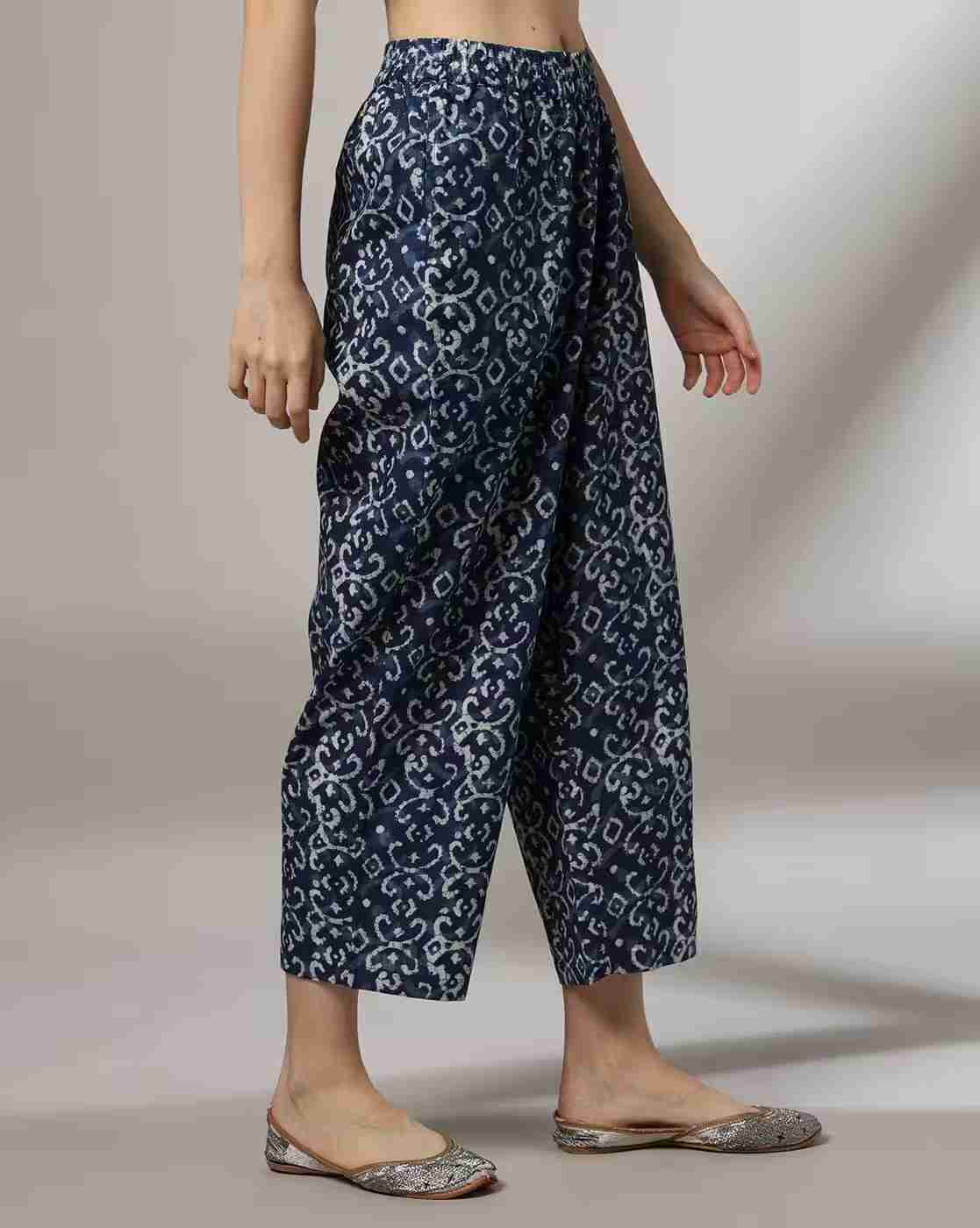 AVAASA MIX N' MATCH | Women Block Print Regular Fit Pants|1