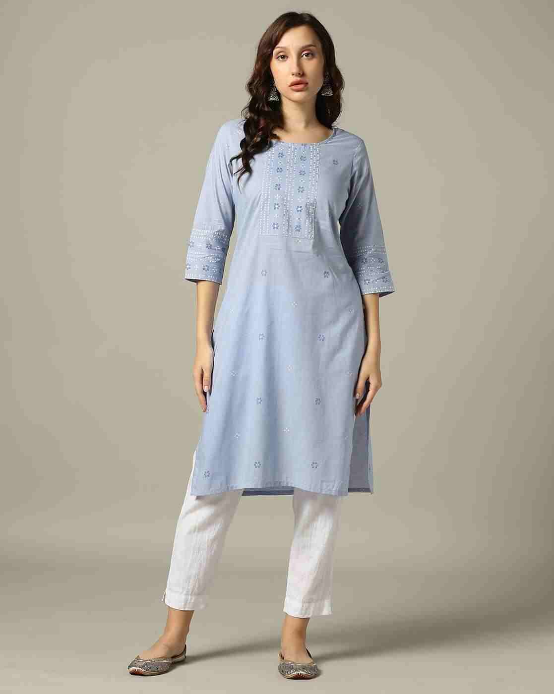AVAASA MIX N' MATCH | Women Geometric Print Straight Kurta|0