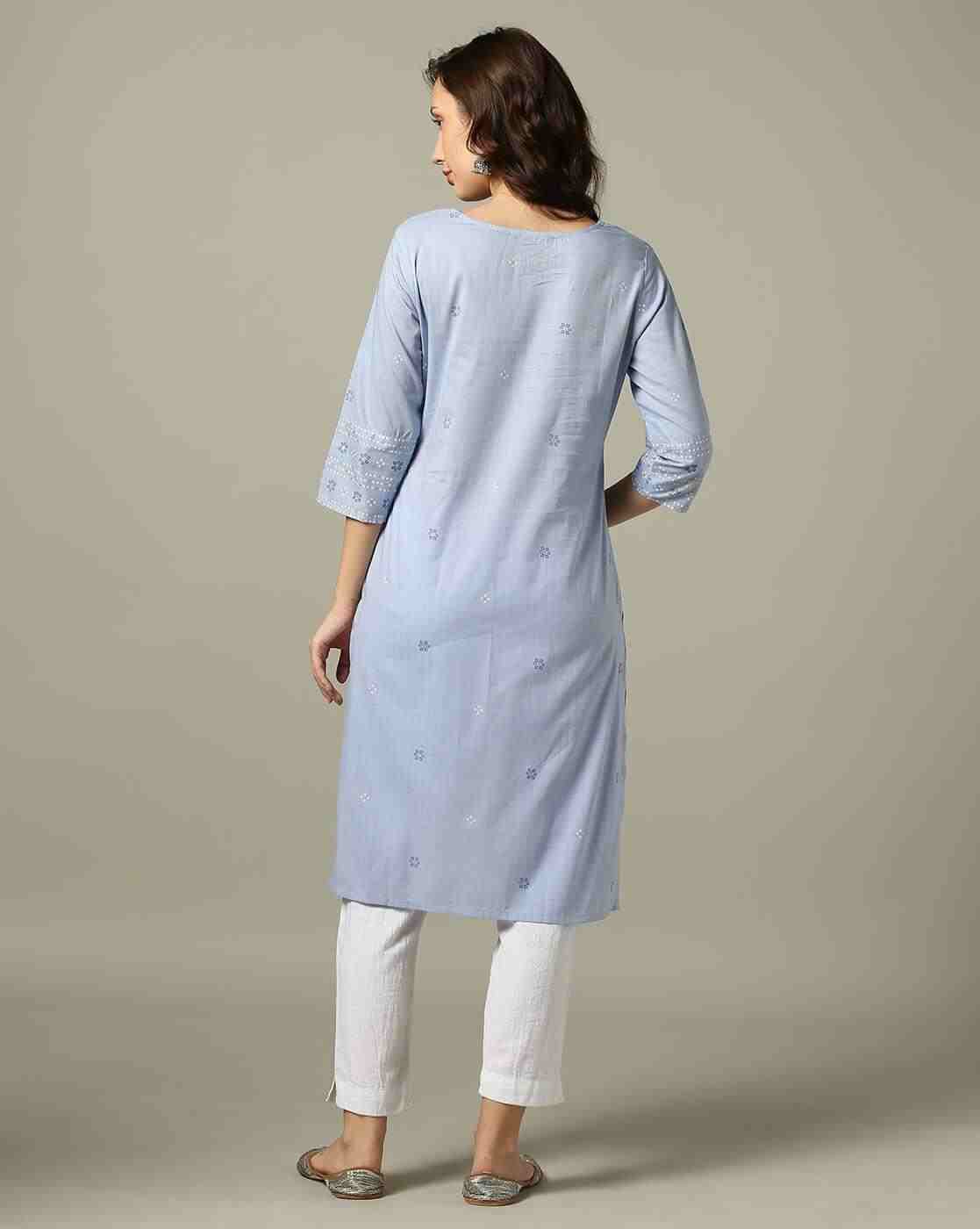 AVAASA MIX N' MATCH | Women Geometric Print Straight Kurta|2