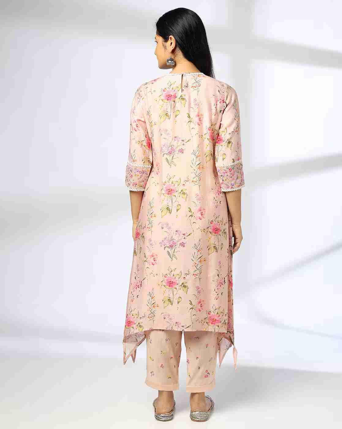 AVAASA MIX N' MATCH | Women Floral Print A-Line Kurta|2